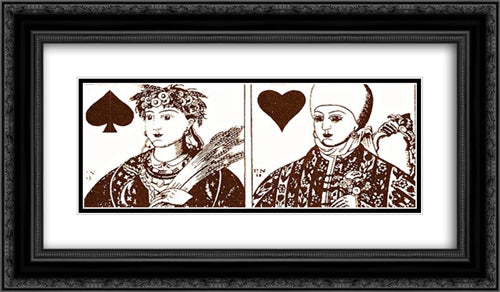 Playing cards 24x14 Black Ornate Wood Framed Art Print Poster with Double Matting by Narbut, Heorhiy