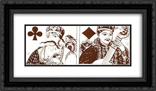 Playing cards 24x14 Black Ornate Wood Framed Art Print Poster with Double Matting by Narbut, Heorhiy