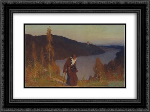 Silence 24x18 Black Ornate Wood Framed Art Print Poster with Double Matting by Nesterov, Mikhail