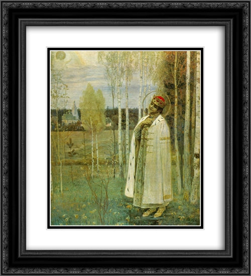 Tsarevich Dimitry 20x22 Black Ornate Wood Framed Art Print Poster with Double Matting by Nesterov, Mikhail