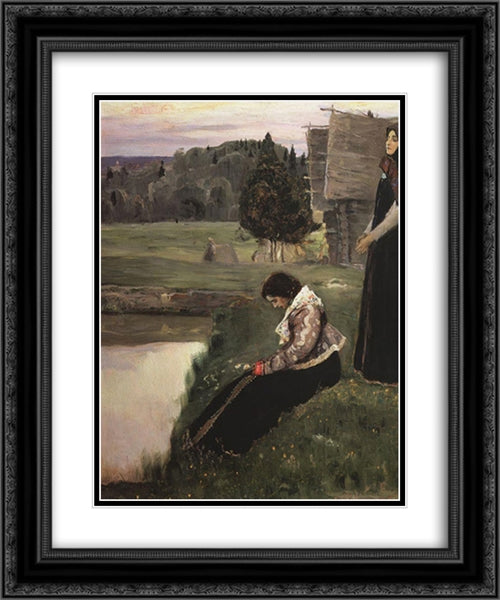 Thought 20x24 Black Ornate Wood Framed Art Print Poster with Double Matting by Nesterov, Mikhail