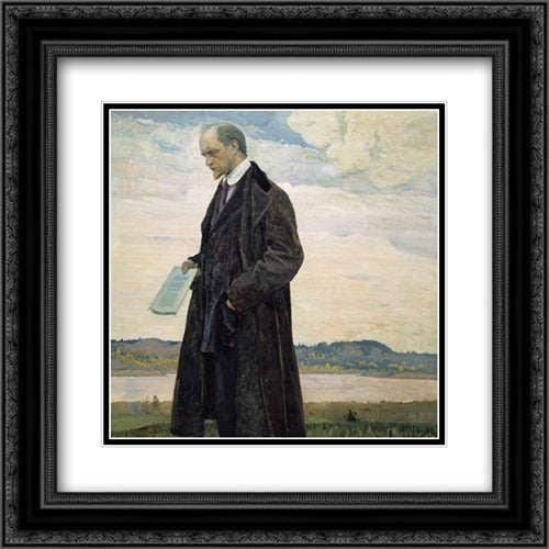 Thinker (Portrait of philisopher Ivan Ilyin) 20x20 Black Ornate Wood Framed Art Print Poster with Double Matting by Nesterov, Mikhail