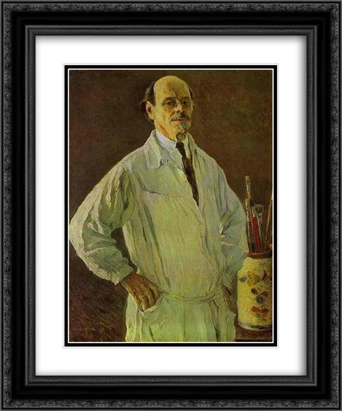 Self-Portrait 20x24 Black Ornate Wood Framed Art Print Poster with Double Matting by Nesterov, Mikhail