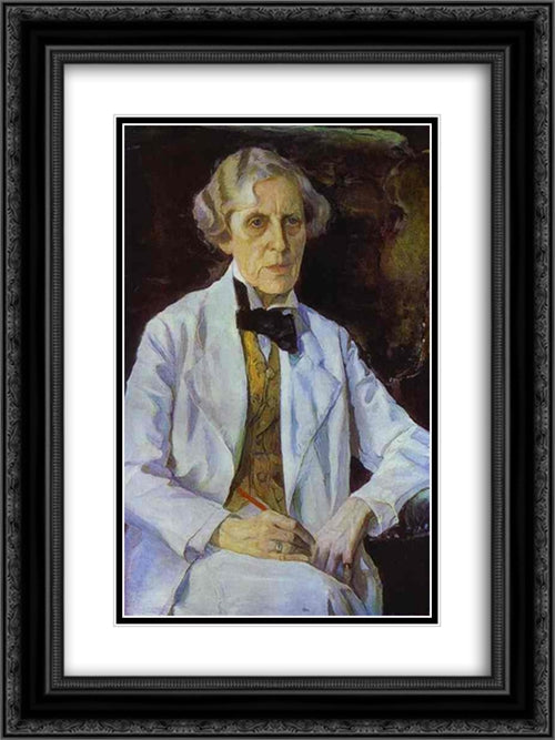 Portrait of Elizaveta Kruglikova 18x24 Black Ornate Wood Framed Art Print Poster with Double Matting by Nesterov, Mikhail