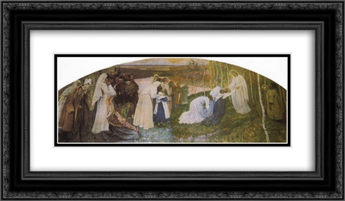 Way to Christ 24x14 Black Ornate Wood Framed Art Print Poster with Double Matting by Nesterov, Mikhail