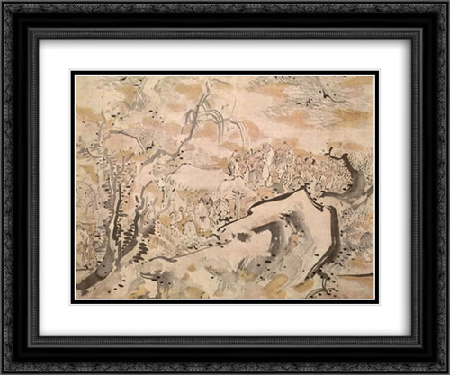 unknown title 24x20 Black Ornate Wood Framed Art Print Poster with Double Matting by no Taiga, Ike