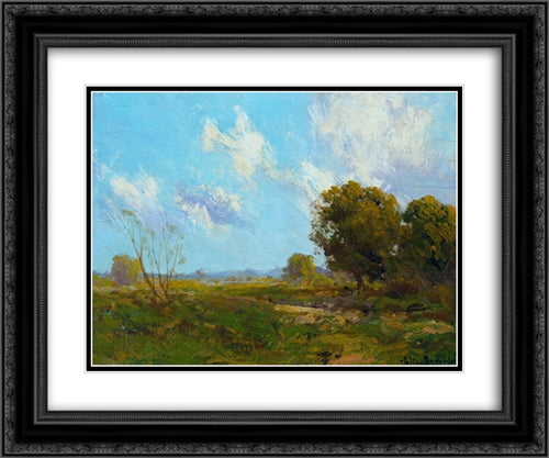 Late Afternoon 24x20 Black Ornate Wood Framed Art Print Poster with Double Matting by Onderdonk, Robert Julian