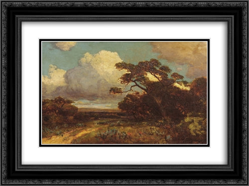 Through the Hills in SW Texas 24x18 Black Ornate Wood Framed Art Print Poster with Double Matting by Onderdonk, Robert Julian