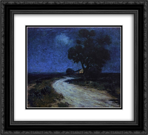 Moonlight in South Texas 22x20 Black Ornate Wood Framed Art Print Poster with Double Matting by Onderdonk, Robert Julian