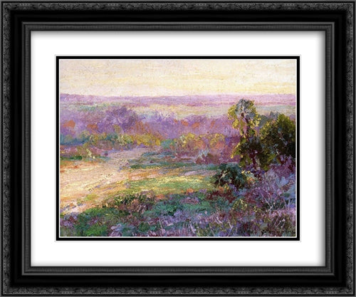 Last Rays of Sunlight, Early Spring in San Antonio 24x20 Black Ornate Wood Framed Art Print Poster with Double Matting by Onderdonk, Robert Julian