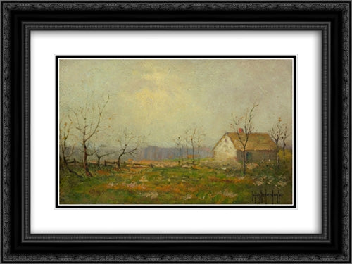 Landscape 24x18 Black Ornate Wood Framed Art Print Poster with Double Matting by Onderdonk, Robert Julian