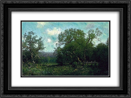 Landscape 24x18 Black Ornate Wood Framed Art Print Poster with Double Matting by Onderdonk, Robert Julian