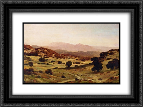 Landscape 24x18 Black Ornate Wood Framed Art Print Poster with Double Matting by Onderdonk, Robert Julian