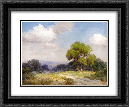 Morning in the Hills Southwest Texas 24x20 Black Ornate Wood Framed Art Print Poster with Double Matting by Onderdonk, Robert Julian