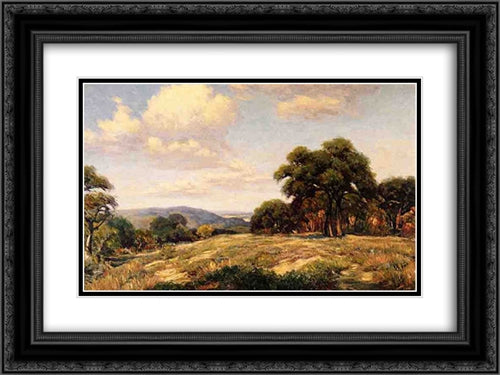 Purple Hills 24x18 Black Ornate Wood Framed Art Print Poster with Double Matting by Onderdonk, Robert Julian