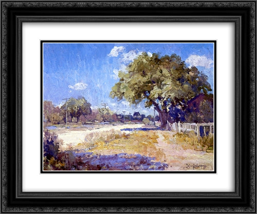 Texas Landscape 24x20 Black Ornate Wood Framed Art Print Poster with Double Matting by Onderdonk, Robert Julian