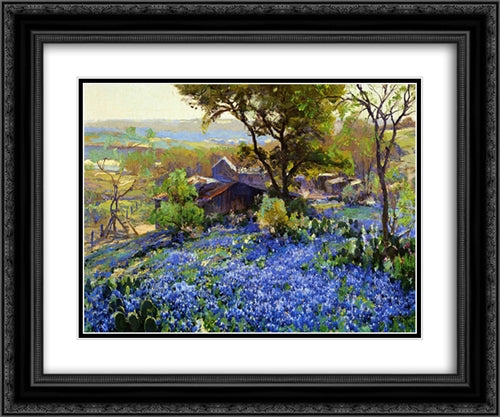 The Quarry 24x20 Black Ornate Wood Framed Art Print Poster with Double Matting by Onderdonk, Robert Julian