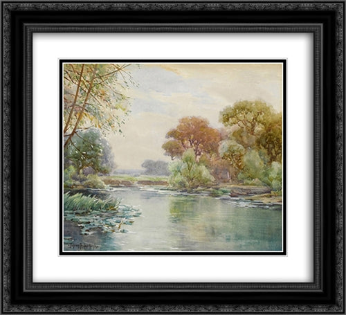 Untitled 22x20 Black Ornate Wood Framed Art Print Poster with Double Matting by Onderdonk, Robert Julian
