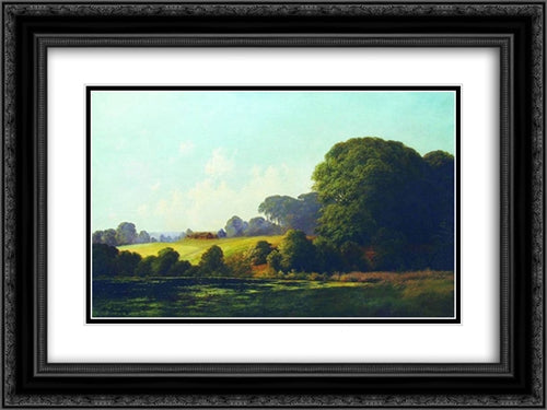 Landscape with pond 24x18 Black Ornate Wood Framed Art Print Poster with Double Matting by Orlovsky, Volodymyr