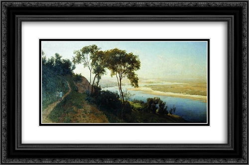 Vicinity of Kiev. Over the Dnieper. 24x16 Black Ornate Wood Framed Art Print Poster with Double Matting by Orlovsky, Volodymyr