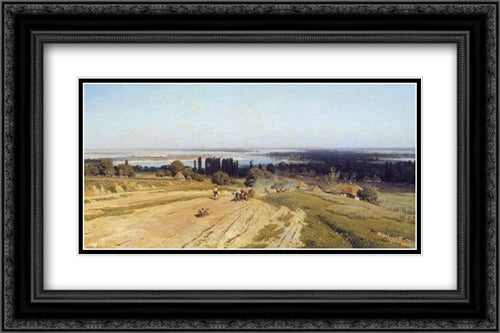 Ukrainian landscape 24x16 Black Ornate Wood Framed Art Print Poster with Double Matting by Orlovsky, Volodymyr