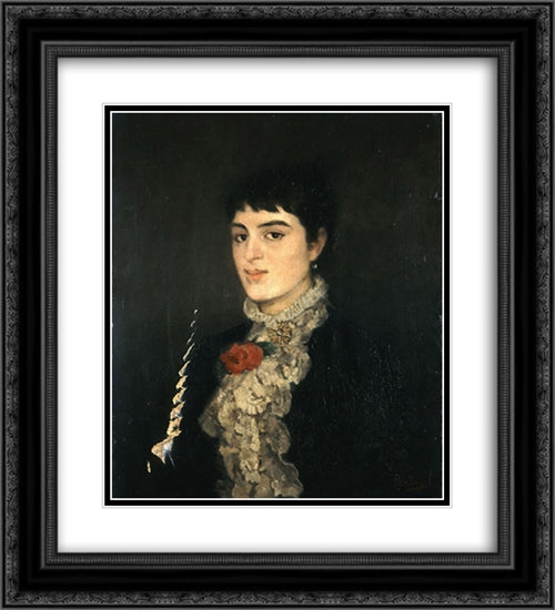 Portrait of Varvogli 20x22 Black Ornate Wood Framed Art Print Poster with Double Matting by Pantazis, Pericles