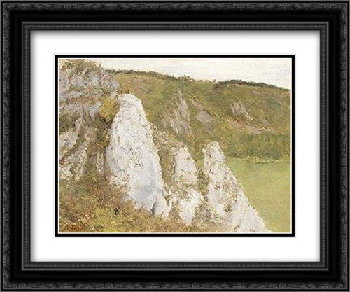 The cliffs at the Lesse 24x20 Black Ornate Wood Framed Art Print Poster with Double Matting by Pantazis, Pericles