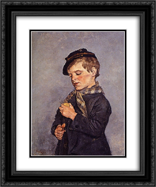 L'enfant a la toupie 20x24 Black Ornate Wood Framed Art Print Poster with Double Matting by Pantazis, Pericles