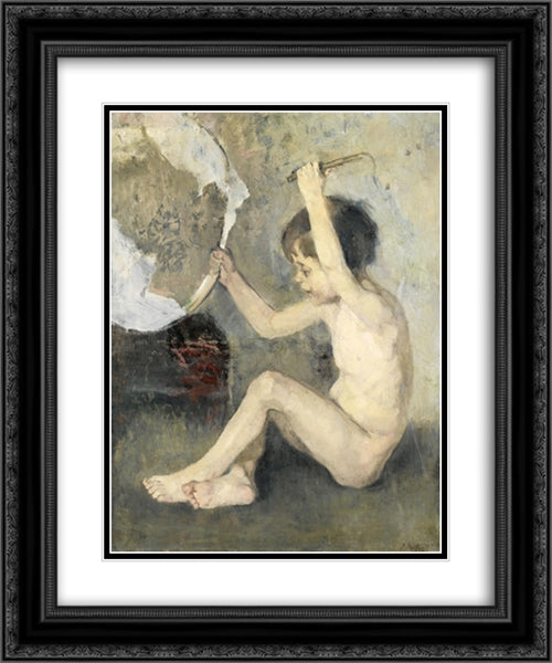 Child with crown 20x24 Black Ornate Wood Framed Art Print Poster with Double Matting by Pantazis, Pericles