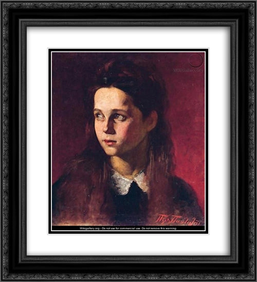 Girl 20x22 Black Ornate Wood Framed Art Print Poster with Double Matting by Pantazis, Pericles
