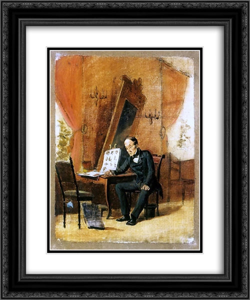 Art teacher 20x24 Black Ornate Wood Framed Art Print Poster with Double Matting by Perov, Vasily