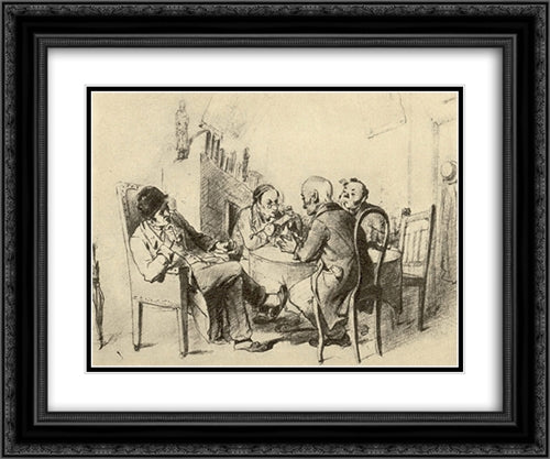 Policy 24x20 Black Ornate Wood Framed Art Print Poster with Double Matting by Perov, Vasily