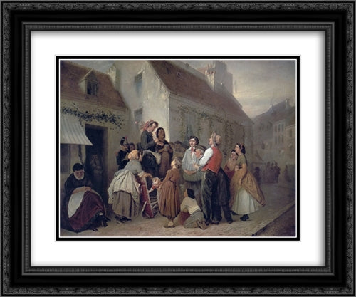 Vendor of Song Books 24x20 Black Ornate Wood Framed Art Print Poster with Double Matting by Perov, Vasily