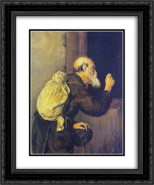 Wanderer 20x24 Black Ornate Wood Framed Art Print Poster with Double Matting by Perov, Vasily