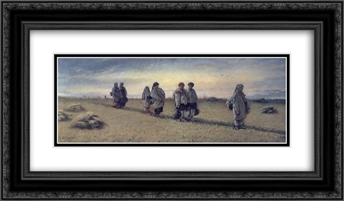 Return reaper from the field in the Ryazan province 24x14 Black Ornate Wood Framed Art Print Poster with Double Matting by Perov, Vasily