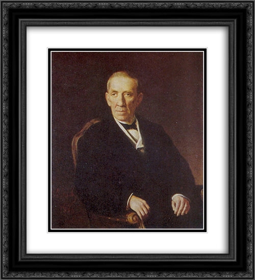 Portrait of Peter Ivanovich Nikolayev, chairman of the Vladimir district council 20x22 Black Ornate Wood Framed Art Print Poster with Double Matting by Perov, Vasily