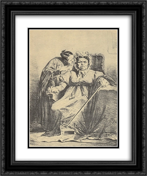 Naushnitsa. Before the storm 20x24 Black Ornate Wood Framed Art Print Poster with Double Matting by Perov, Vasily