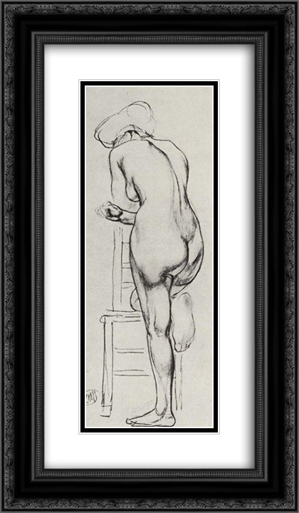 Model 14x24 Black Ornate Wood Framed Art Print Poster with Double Matting by Petrov Vodkin, Kuzma