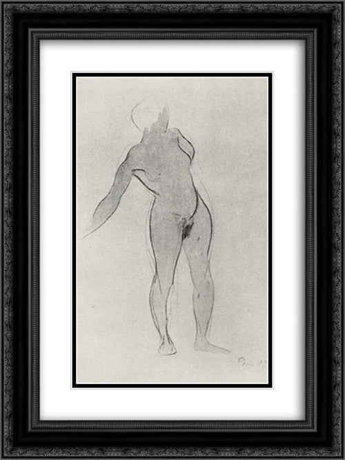 The Model 18x24 Black Ornate Wood Framed Art Print Poster with Double Matting by Petrov Vodkin, Kuzma