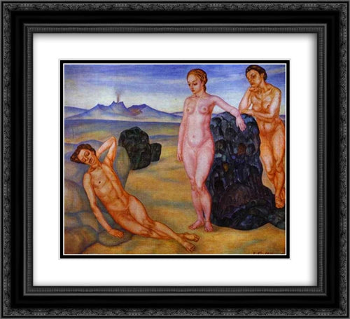 The Dream 22x20 Black Ornate Wood Framed Art Print Poster with Double Matting by Petrov Vodkin, Kuzma