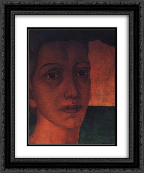 Monumental Head 20x24 Black Ornate Wood Framed Art Print Poster with Double Matting by Petrov Vodkin, Kuzma