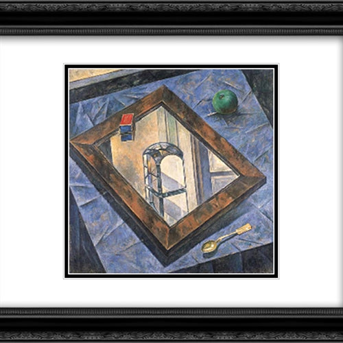 Still Life with Prism 20x20 Black Ornate Wood Framed Art Print Poster with Double Matting by Petrov Vodkin, Kuzma