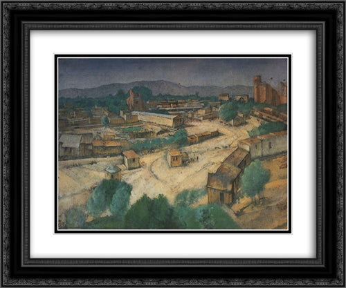 Samarkand 24x20 Black Ornate Wood Framed Art Print Poster with Double Matting by Petrov Vodkin, Kuzma