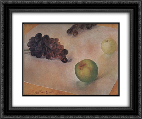 Still life 24x20 Black Ornate Wood Framed Art Print Poster with Double Matting by Petrov Vodkin, Kuzma