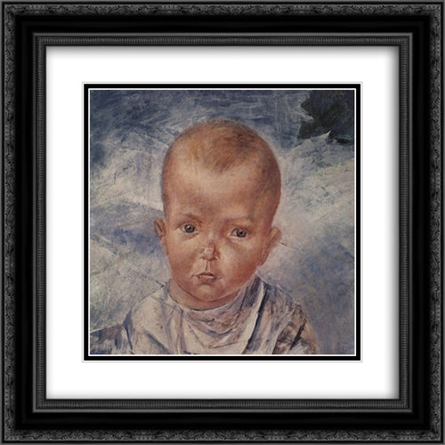 The daughter of an artist 20x20 Black Ornate Wood Framed Art Print Poster with Double Matting by Petrov Vodkin, Kuzma