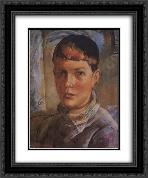 The daughter of an artist 20x24 Black Ornate Wood Framed Art Print Poster with Double Matting by Petrov Vodkin, Kuzma