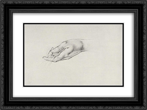 Drawing hands 24x18 Black Ornate Wood Framed Art Print Poster with Double Matting by Petrov Vodkin, Kuzma