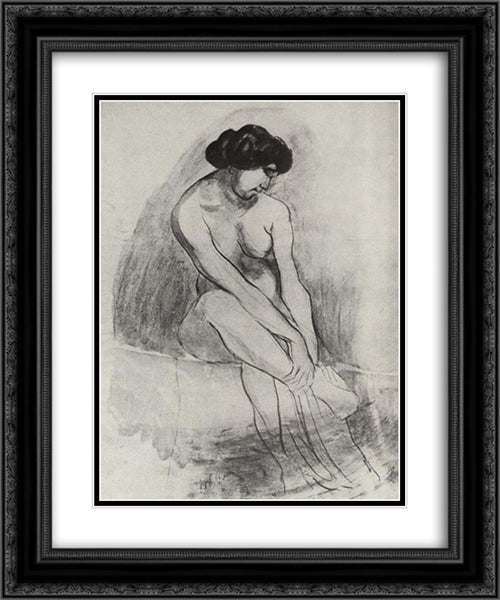 The Model 20x24 Black Ornate Wood Framed Art Print Poster with Double Matting by Petrov Vodkin, Kuzma