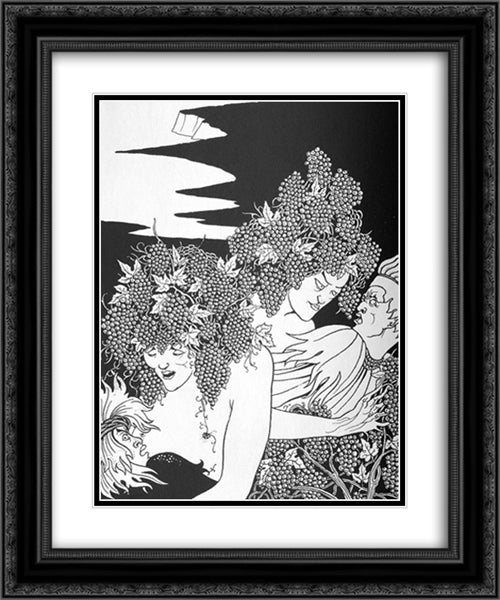 A Snare of Vintage 2 20x24 Black Ornate Wood Framed Art Print Poster with Double Matting by Beardsley, Aubrey