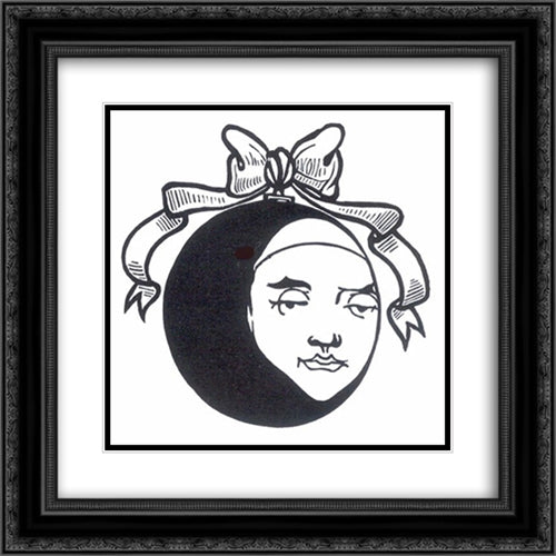 Pierrot 2 20x20 Black Ornate Wood Framed Art Print Poster with Double Matting by Beardsley, Aubrey